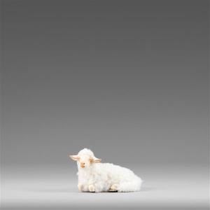 Schaf liegend mit Wolle weiß