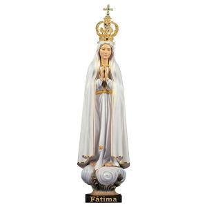 Madonna Fátima der Pilger mit Krone Metal und Kristalle