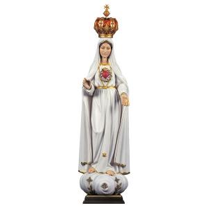 Herz Maria der Pilger mit Krone Lindenholz geschnitzt