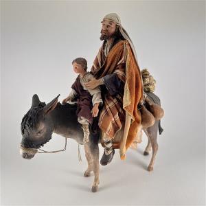 Hirt mit Kind auf Esel für 18 cm Figuren
