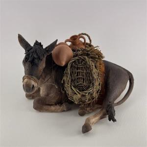 Esel liegend bebackt für 30 cm Figuren