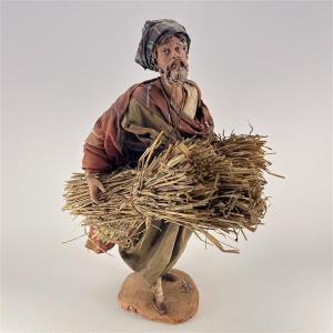 Bauer mit Stroh unterm Arm für 30 cm Figuren