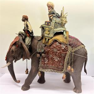 Elefant mit König und Diener für 30 cm Figuren