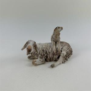 Schaf liegend mit Lamm für 18 cm Figuren