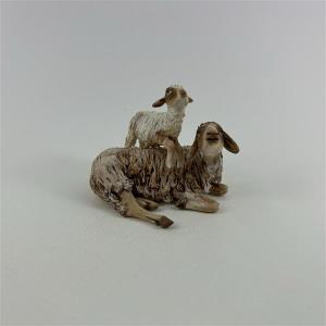 Schaf liegend mit Lamm für 18 cm Figuren