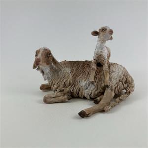 Schaf liegend mit Lamm für 30 cm Figuren