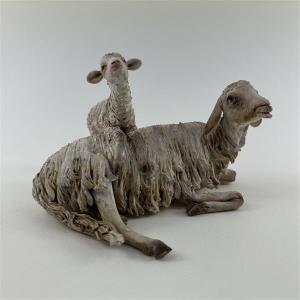 Schaf liegend mit Lamm für 30 cm Figuren