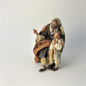 Hirt sitzend mit Kind für 13 cm Figuren