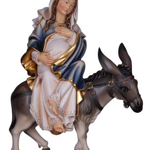 Schwangere Maria sitzend auf Esel (Herbergsuche)