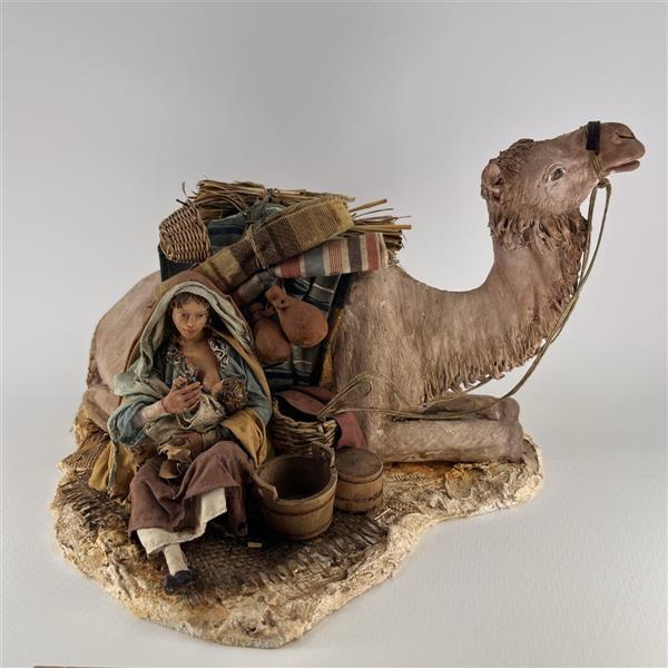 Kamel liegend mit stillender Maria für 18cm Figuren - Ton (Terracotta) und Stoff 