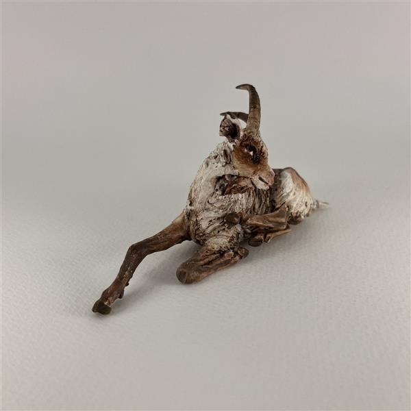 Ziege liegend kratzend für 18 cm Figuren - Ton (Terracotta) und Stoff 
