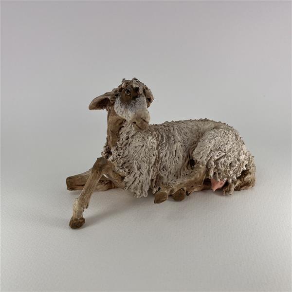 Schaf liegend für 30 cm Figuren - Ton (Terracotta) und Stoff 