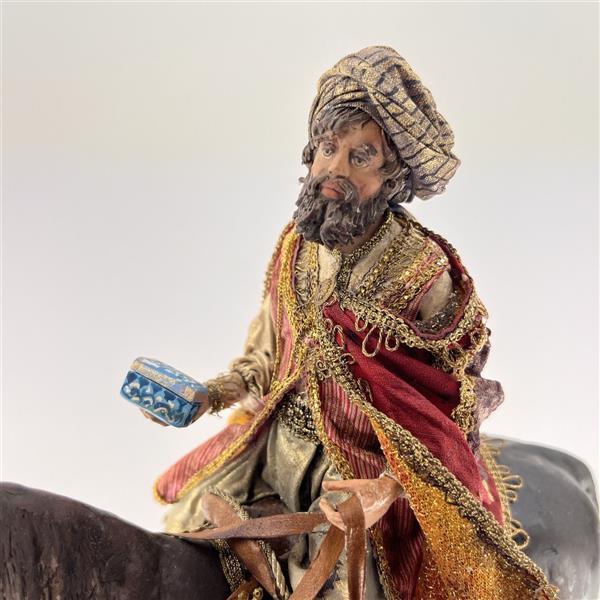 König auf Pferd für 18cm Figuren - Ton (Terracotta) und Stoff 
