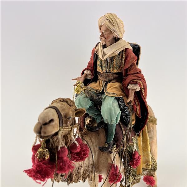König auf Kamel für 18cm Figuren - Ton (Terracotta) und Stoff 