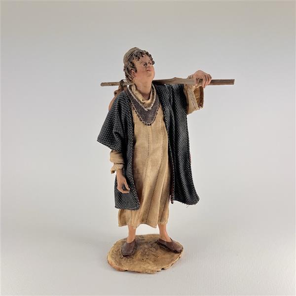 Junge mit Stock für 30cm Figuren - Ton (Terracotta) und Stoff 