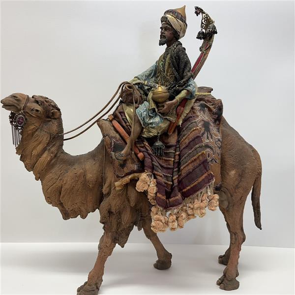 Kamel mit König für 30cm Figuren - Ton (Terracotta) und Stoff 