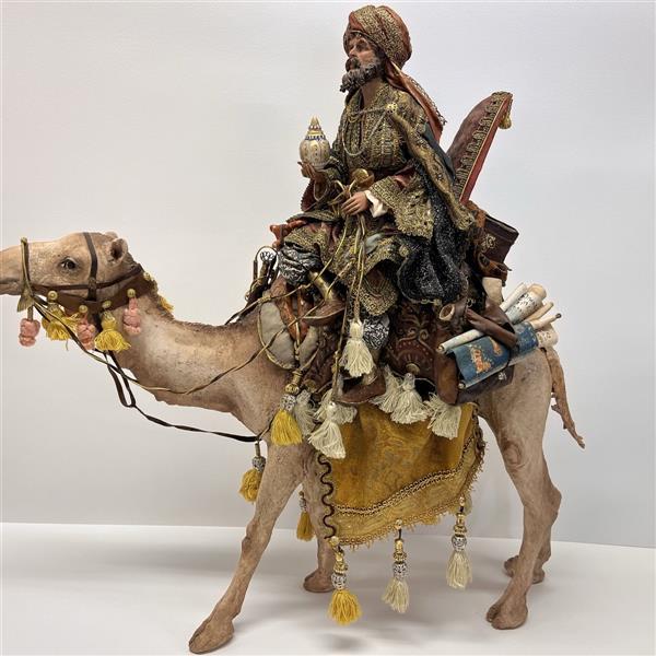 Kamel mit König für 30cm Figuren - Ton (Terracotta) und Stoff 