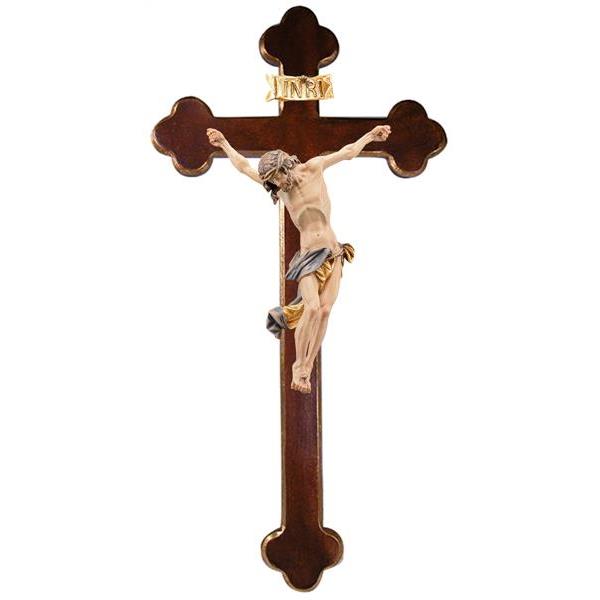Christus barock mit Kreuz barock - Lasiert