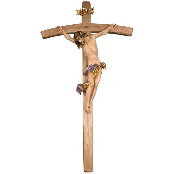Christus barock handnachg. mit gebogenem Kreuz - natur