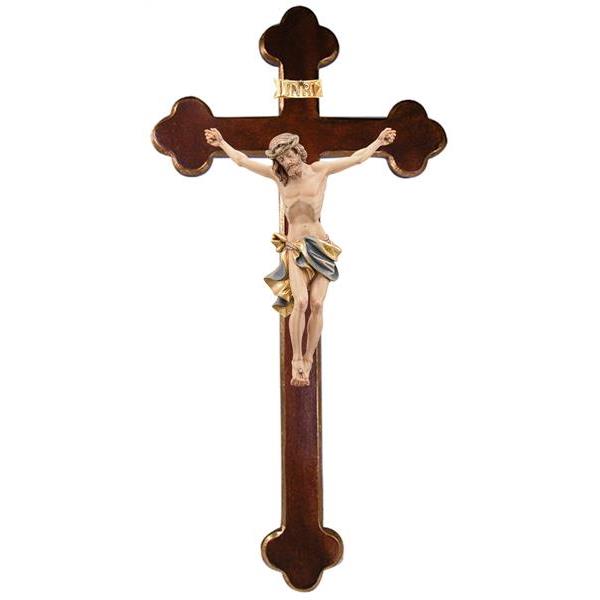 Christus Insam mit Kreuz barock - Lasiert