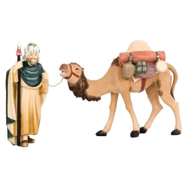Kamel mit Treiber und Gepäck - Lasiert blau