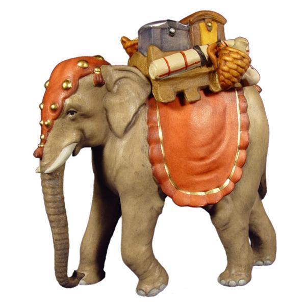 Elefant mit Gepäck - Lasiert