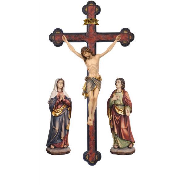 Kreuzigungsgruppe Siena Balken Barock - Lasiert