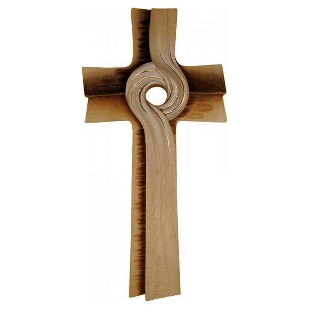 Meditationskreuz,  Holz geschnitzt - Lasiert