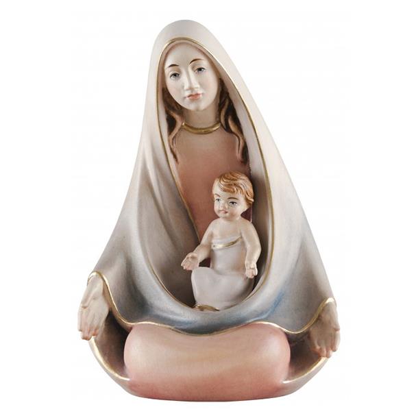 Mutter Gottes sitzend mit Jesuskind im Schoß - Lasiert