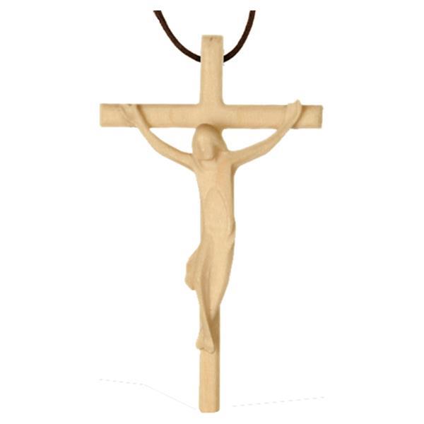 Kreuzanhänger mit Jesus - Holz - natur