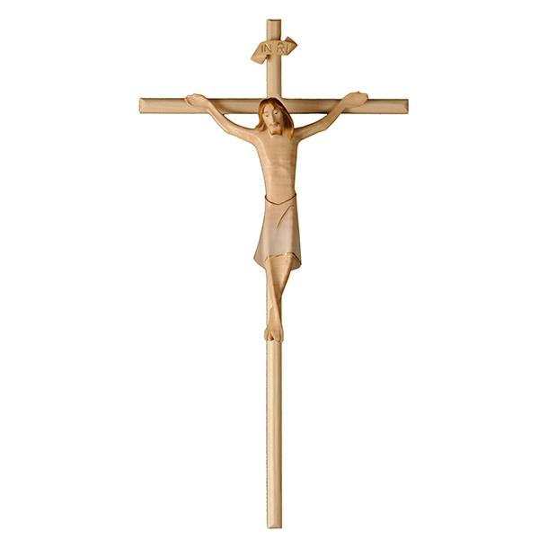 Kruzifix Raphael, mit geradem Kreuzbalken - Lasiert