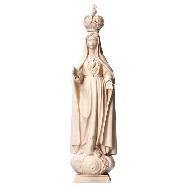 Herz Maria der Pilger mit Krone Lindenholz geschnitzt - natur