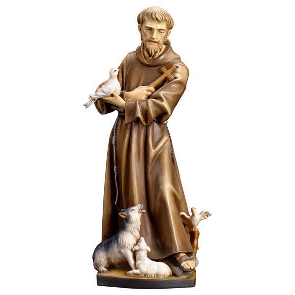 Hl. Franziskus von Assisi mit Tiere - Lasiert