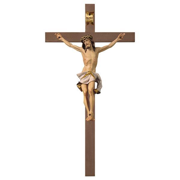Kruzifix Nazarener Balken glatt Lindenholz geschnitzt - Lasiert