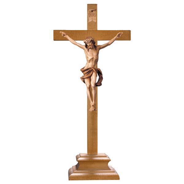 Kruzifix Nazarener Stehbalken - mehrfach gebeizt