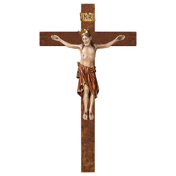 Kruzifix Romanisch mit Krone Balken gerade - e.gold