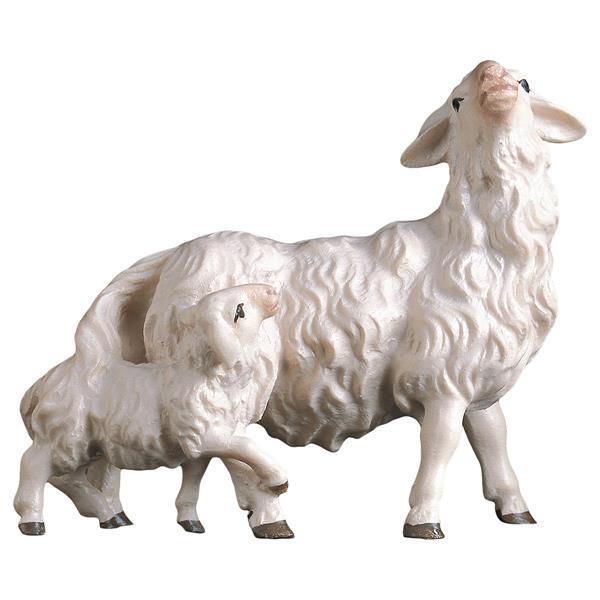 UL Schaf mit Lamm hinten - Lasiert