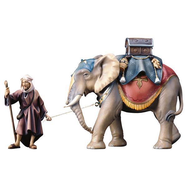 UL Elefantengruppe mit Gepäcksattel 3 Teile - Lasiert