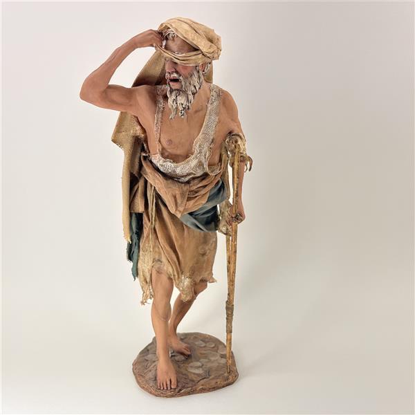 Bettler stehend blind für 30 cm Figuren - Ton (Terracotta) und Stoff 