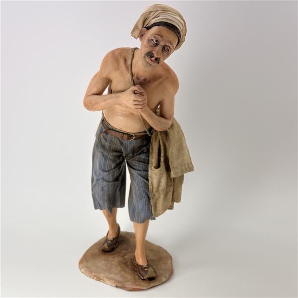 Hite schauend mit nacktem Oberkörpfer für 30 cm Figuren - Ton (Terracotta) und Stoff 