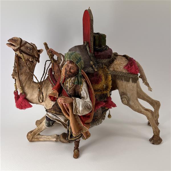 König absteigend vm Kamel für 18 cm Figuren - Ton (Terracotta) und Stoff 