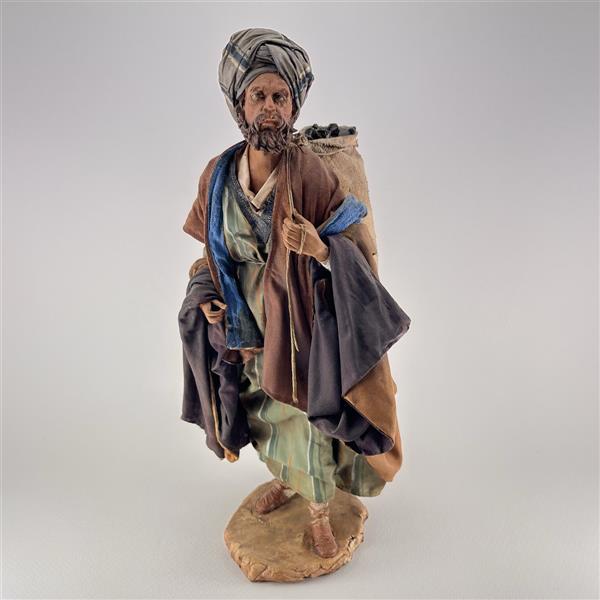 Bauer mit Sack am Rücken für 30cm Figuren - Ton (Terracotta) und Stoff 