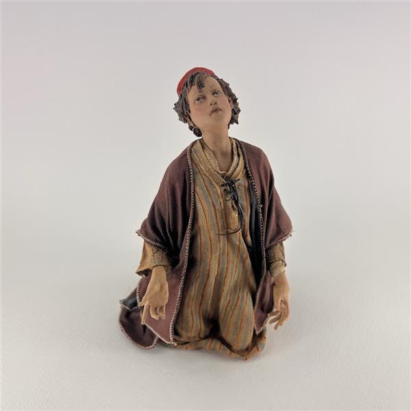 Junge kniend für 30cm Figuren - Ton (Terracotta) und Stoff 