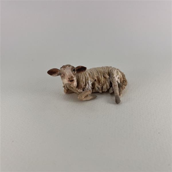 Schaf liegend für 13 cm Figuren - Ton (Terracotta) und Stoff 
