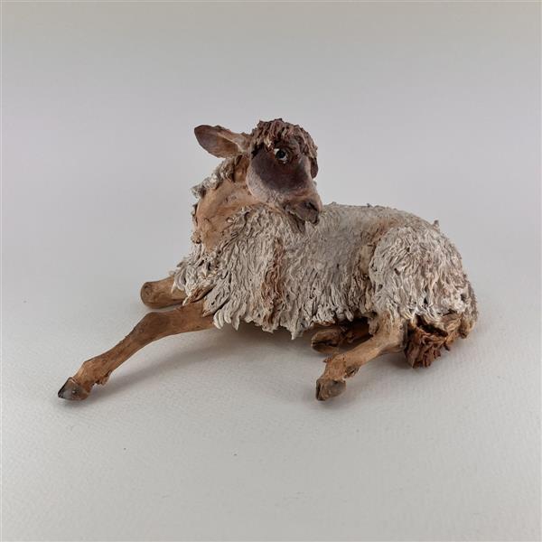 Schaf liegend für 30 cm Figuren - Ton (Terracotta) und Stoff 