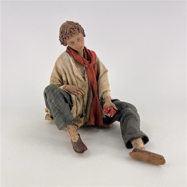 Junge sitzend für 30 cm Figuren - Ton (Terracotta) und Stoff 