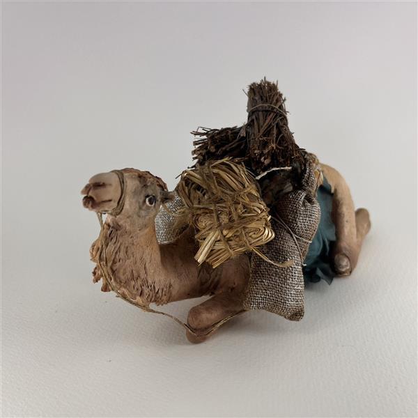 Kamel liegend bepackt für 13cm Figuren - Ton (Terracotta) und Stoff 