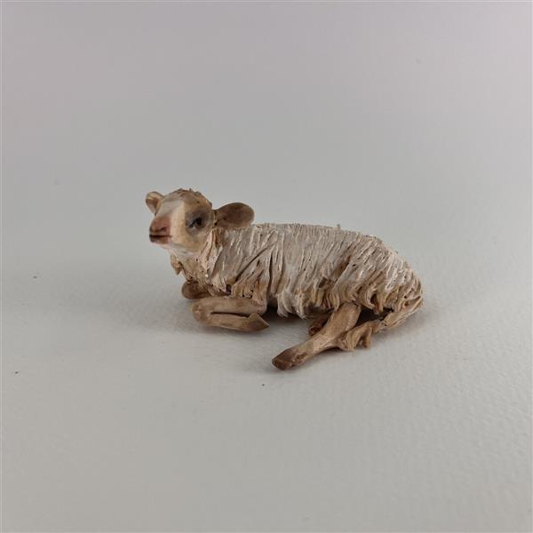 Schaf liegend für 13cm Figuren - Ton (Terracotta) und Stoff 