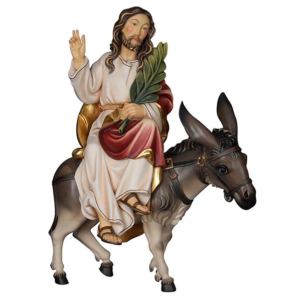 Jesus mit Palmzweig auf Esel - Lasiert
